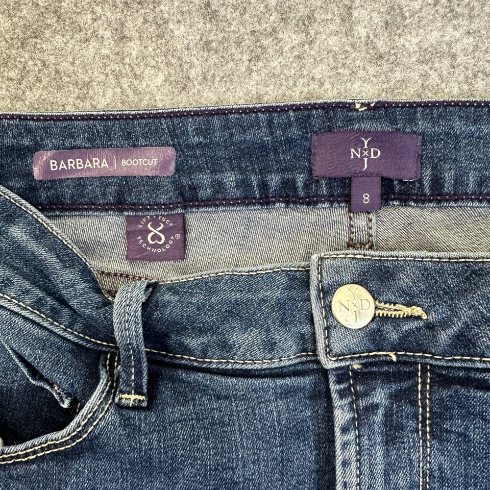 NYDJ Barbara Bootcut Jeans Womens 8 Blue Denim Medium Wash Lift & Tuck Stretch - Picture 6 of 13